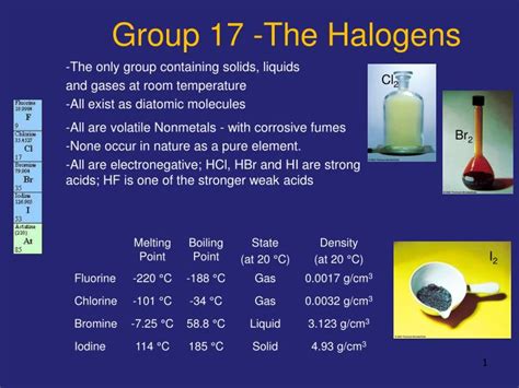 Group 17: The Halogens .